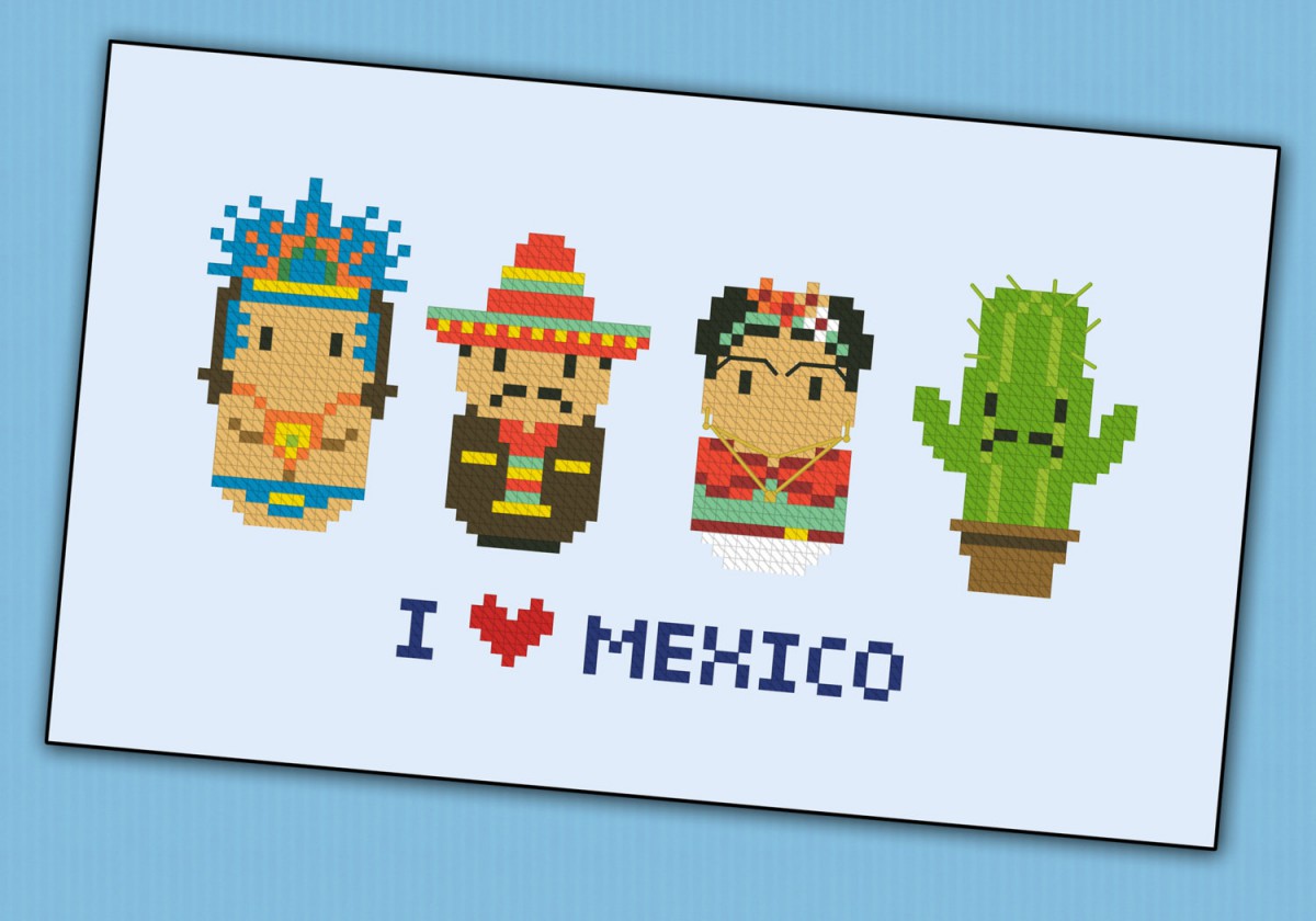 Mexico icons (small version) - Mini people around the ...