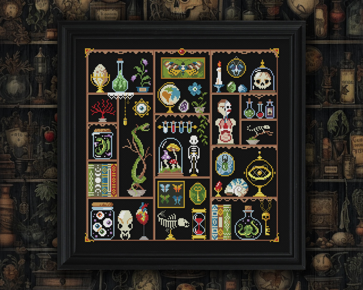 Cabinet of curiosities - Digital Cross Stitch Pattern