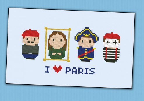 Paris icons (small version) – Mini people around the world