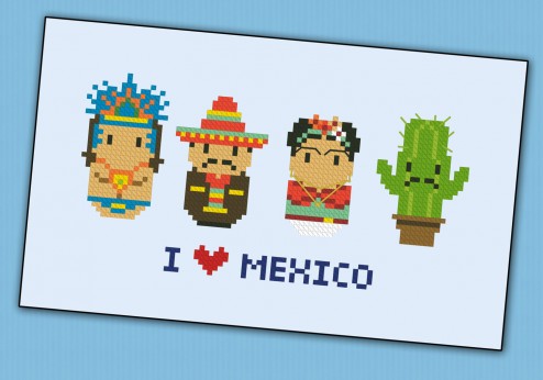 Mexico icons (small version) – Mini people around the world