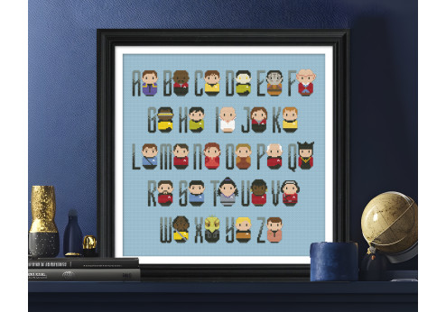 star trek alphabet cross stitch pattern