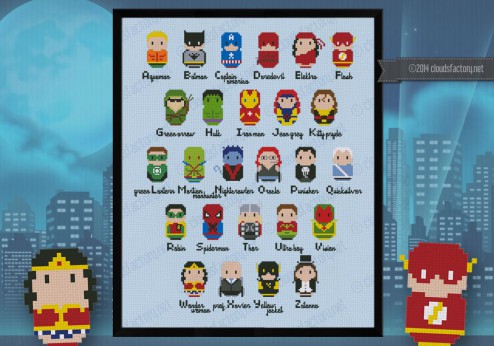 Superheroes alphabet sampler