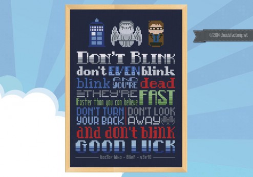 Doctor Who don't blink cross stitch