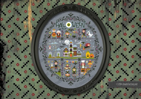 Whacky Witches in Stitches Halloween sampler