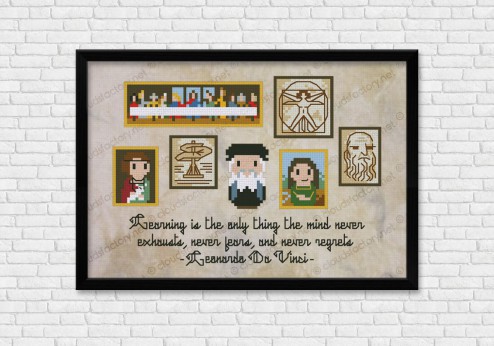 Leonardo da Vinci cross stitch pattern