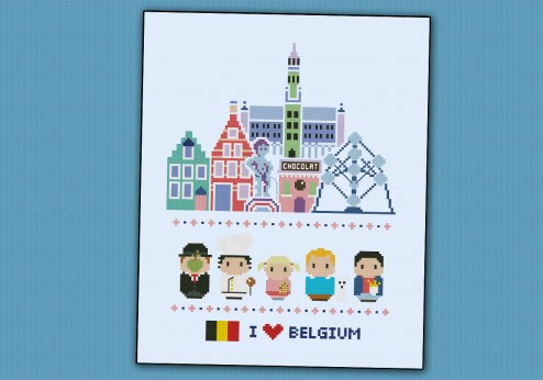 Belgium icons (big version) - Mini people around the world