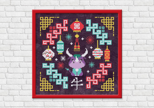 chinese zodiac cross stitch ox