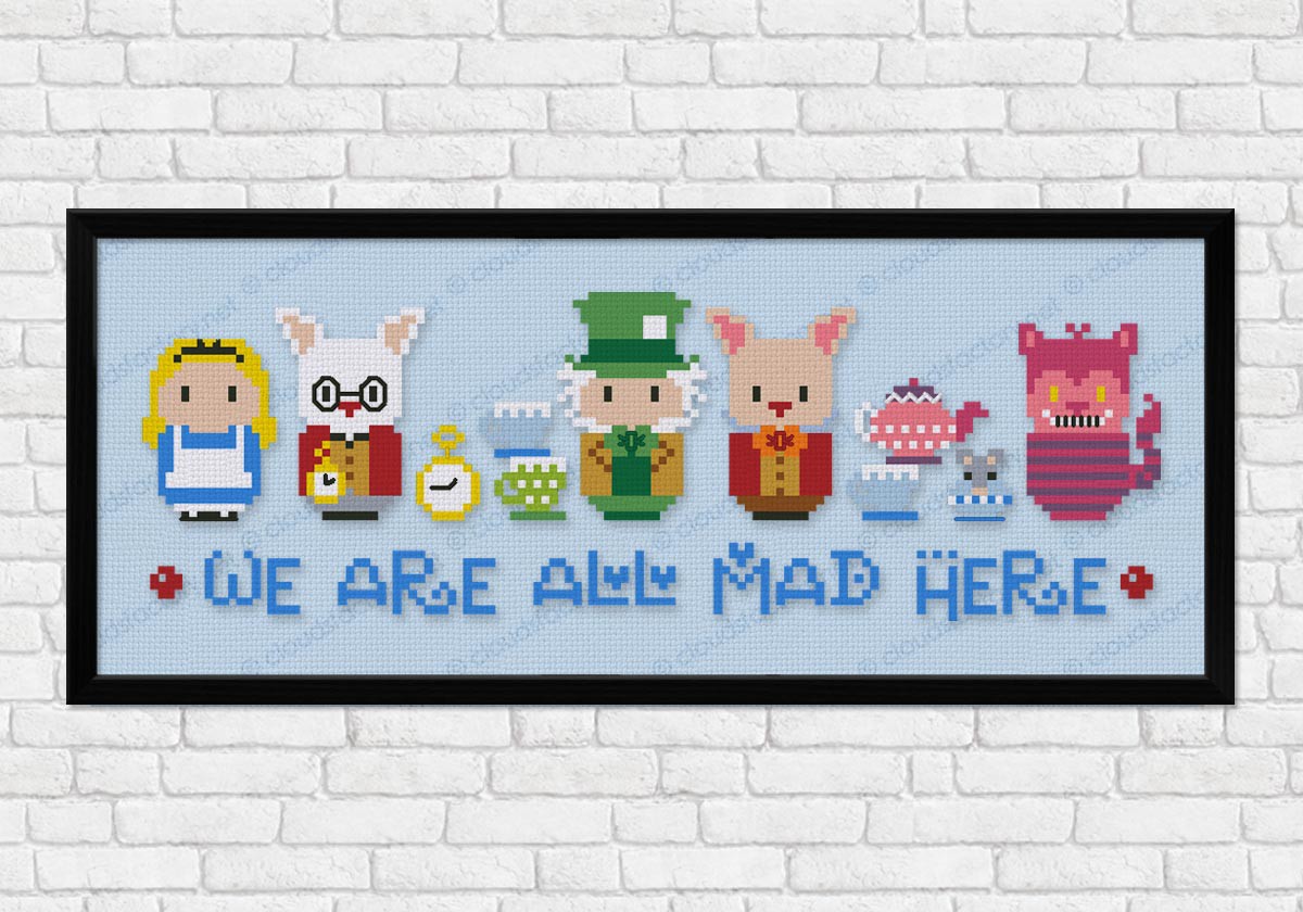 Mad Hatter and March Hare Counted Cross Stitch Pattern