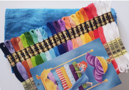 Complete Supplies Kit (Linen) - Fabric + floss