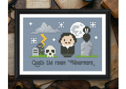 Edgar Allan Poe nevermore cross stitch pattern