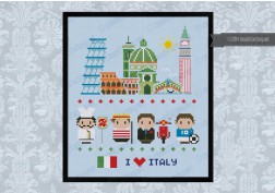 Italy icons (big version) - Mini people around the world