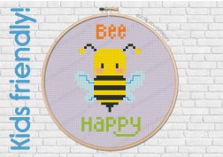 FREE - Bee Happy - Kids friendly pattern