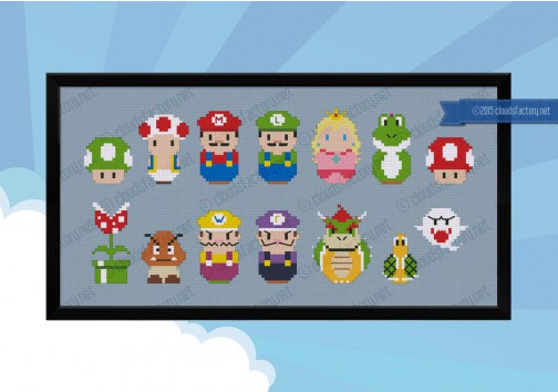 THE TENDER SPOT: Mario Lombardo デザイン集 Super Mario - Digital Cross Stitch Pattern