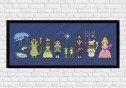Princess and the frog on light blue fabric - Epic Storybook Princesses