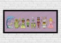 Princess and the frog on dark blue fabric - Epic Storybook Princesses